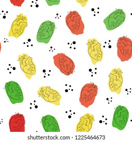 colorful hearts seamless abstract vector pattern