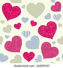 Colorful hearts seamless background texture. Love and Valentines Day design.