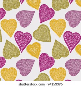 colorful hearts. seamless pattern