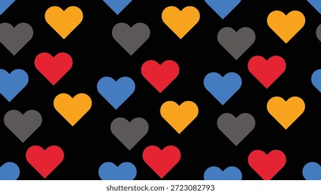 colorful hearts seamless pattern background. festive banner wallpaper and paper wrapping decoration  