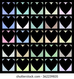 Colorful hearts seamless pattern. Romantic background. Vector illustration