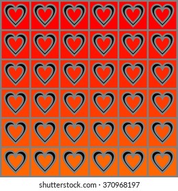 Colorful hearts seamless pattern. Romantic background. Vector illustration