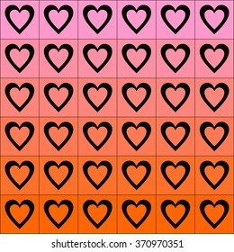 Colorful hearts seamless pattern. Romantic background. Vector illustration