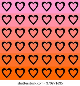 Colorful hearts seamless pattern. Romantic background. Vector illustration