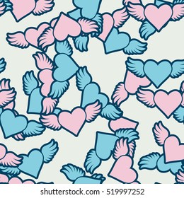 Colorful hearts seamless pattern. Valentine design. Design template for holiday and wedding card, wallpaper, background. Vector illustration EPS 10