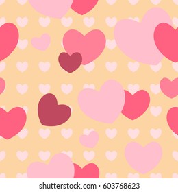 Colorful hearts seamless pattern. Valentine design. Design template for holiday and wedding card, wallpaper, background. Vector illustration EPS 10