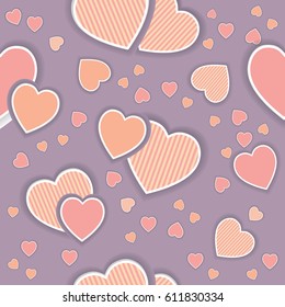Colorful hearts seamless pattern. Valentine design. Design template for holiday and wedding card, wallpaper, background. Vector illustration EPS 10