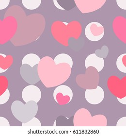 Colorful hearts seamless pattern. Valentine design. Design template for holiday and wedding card, wallpaper, background. Vector illustration EPS 10