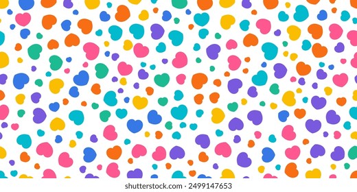 Colorful hearts seamless pattern. Valentines day background. Love romantic theme