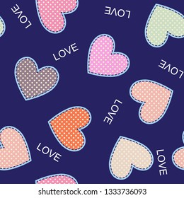 Colorful hearts seamless pattern vector