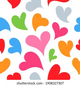colorful hearts seamless pattern vector 