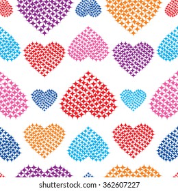 corazones coloridos - patrón vectorial transparente