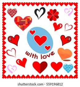 colorful hearts set.vector