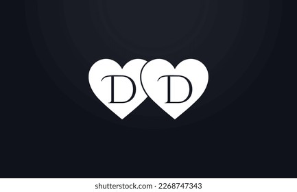 Colorful hearts shape. Double heart sign letters. Valentine icon and love symbol. Romance love with heart sign and letters. Gift red love