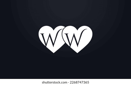 Colorful hearts shape. Double heart sign letters. Valentine icon and love symbol. Romance love with heart sign and letters. Gift red love