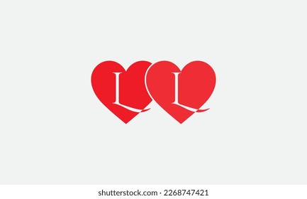 Colorful hearts shape. Double heart sign letters. Valentine icon and love symbol. Romance love with heart sign and letters. Gift red love