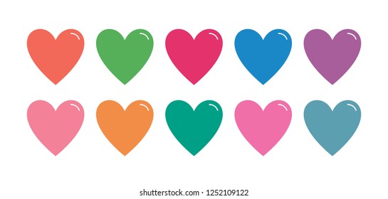 colorful hearts vector