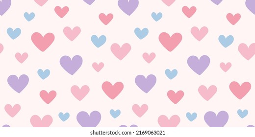 Colorful hearts vector background seamless repeat pattern tile