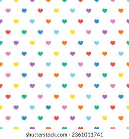 Colorful hearts vector seamless pattern