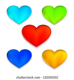 Colorful hearts vector set