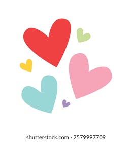 Colorful Hearts Vector Template Design