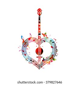 Colorful heart-shaped banjo design