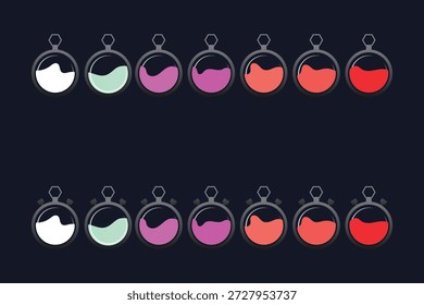 Conjunto de vetores coloridos em forma de coração