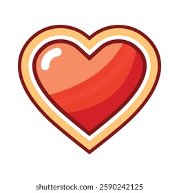 Colorful Heart-Shaped Food Icons – Digital Art