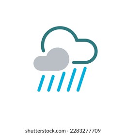 Colorful heavy rain vector icon 