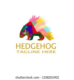 Colorful hedgehog logo. Abstract illustration design