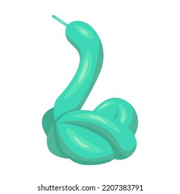 Colorful helium balloon animal flat illustration. Cartoon cute latex dog, monkey, snake, horse isolated vector illustration. Holiday celebration and party concept