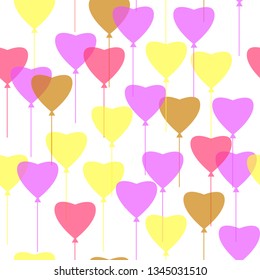 Colorful helium balloons seamless pattern. Birthday party event decoration. Vector illustration.