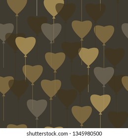 Colorful helium balloons seamless pattern. Birthday party event decoration. Vector illustration.