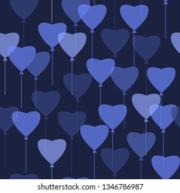 Colorful helium balloons seamless pattern. Birthday party event decoration. Vector illustration.