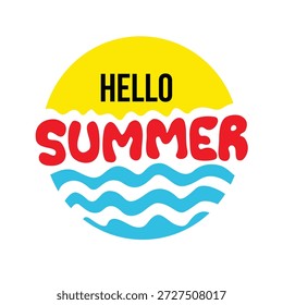 bunte hallo sommer typografie design