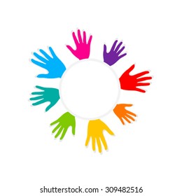 colorful helping hand design vector