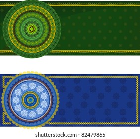 Colorful Henna Mandala Banners, very elaborate and easily editable