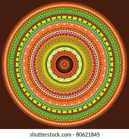 Colorful Henna mandala design