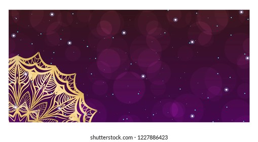 Colorful Henna Mandala Design, for FestiveFlyer Background. Vector illustration