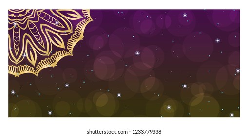 Colorful Henna Mandala Design, for FestiveFlyer Background. Vector illustration