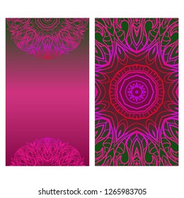 Colorful Henna Mandala Design, for FestiveFlyer Background. Vector illustration