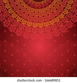 Colorful Henna Mandala design, very elaborate and easily editable