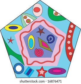 A colorful hexagon