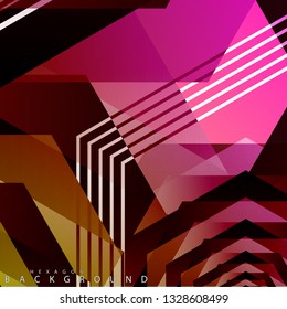 colorful hexagon abstract background. Transparent vector background in EPS 10