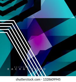 colorful hexagon abstract background. Transparent vector background in EPS 10