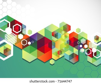 Colorful hexagon background.