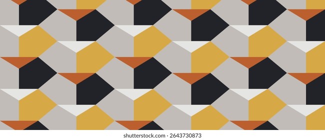 colorful hexagon background cube shape and irregular color with non-repeating pattern