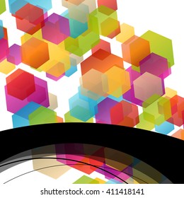 Colorful hexagon background vector abstract illustration