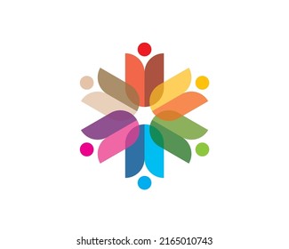 Colorful Hexagon Flower Rotation With Transparency 