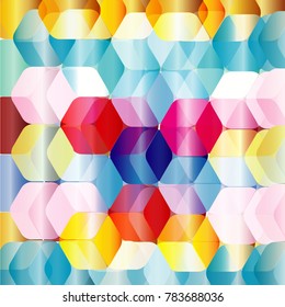 colorful Hexagon geometrical abstract background.vector 